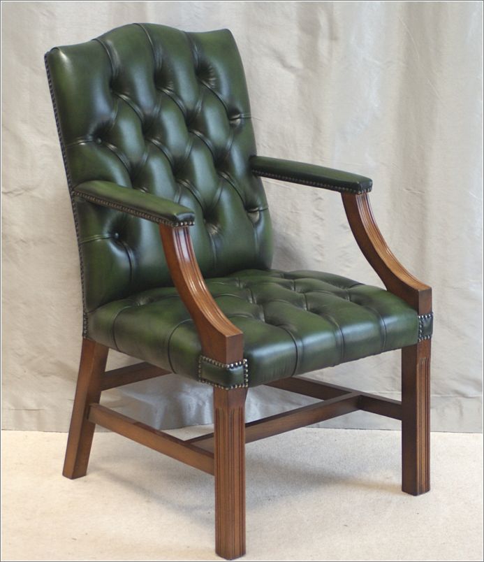 9017 Fixed Gainsborough Desk Chair in Green (1)